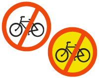 Pedal cycles prohibited sign